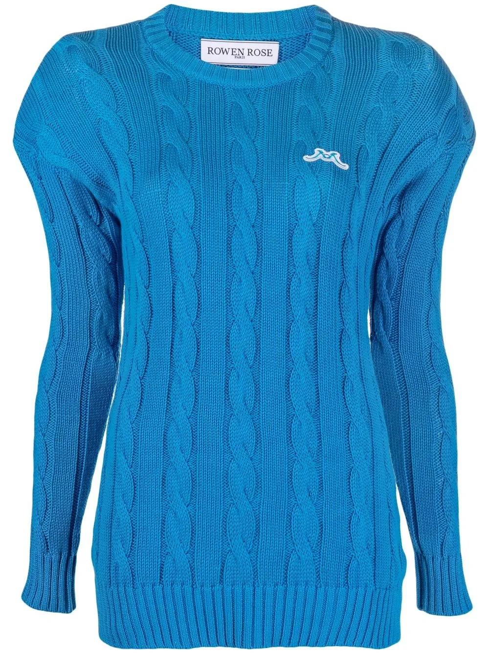 

Rowen Rose cable-knit crewneck jumper - Blue