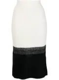 Lorena Antoniazzi colour-block knitted pencil skirt - White