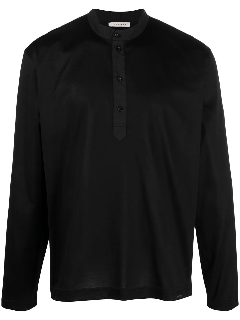 

Low Brand button-front long-sleeved T-shirt - Black
