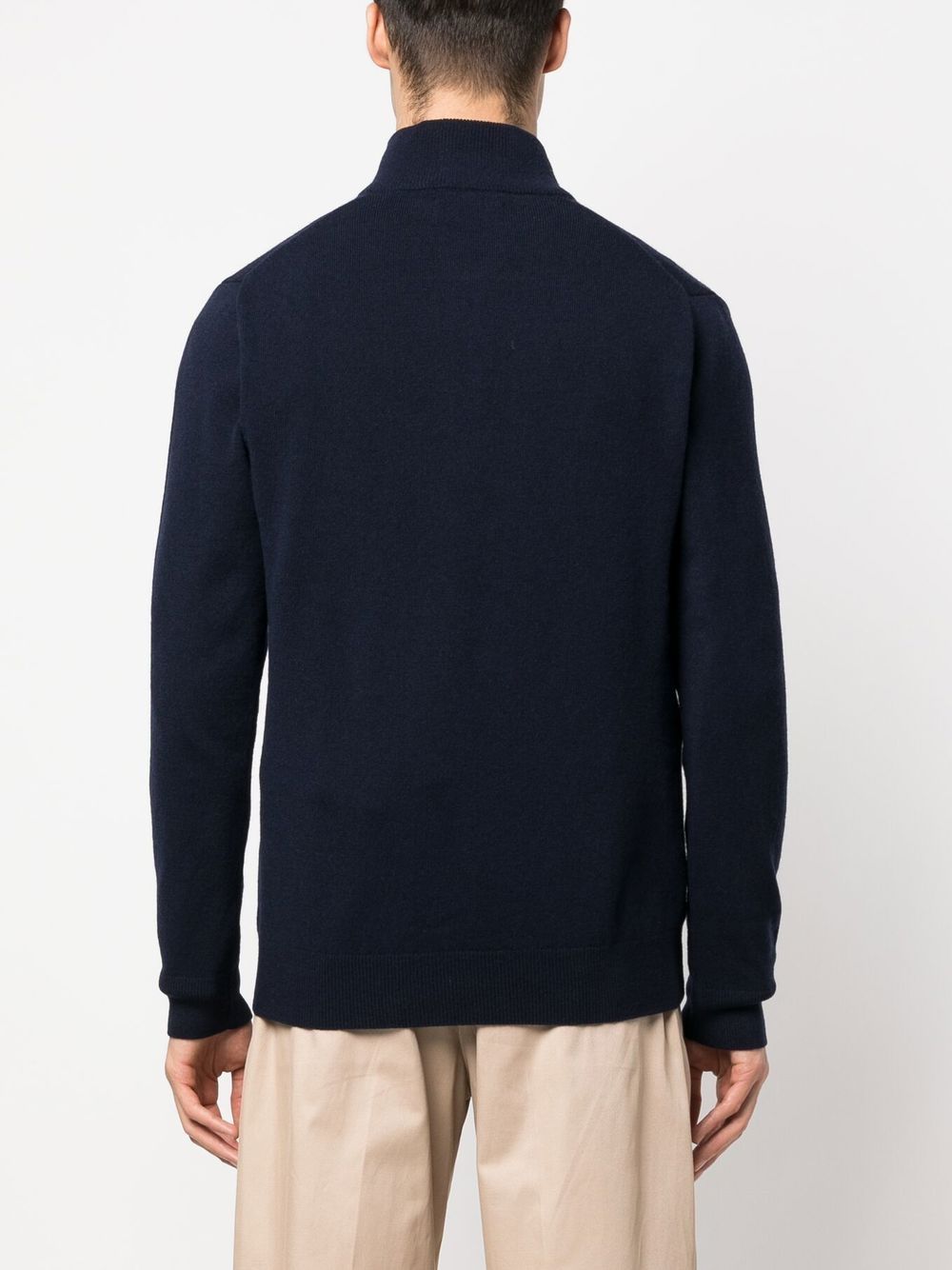 Shop Polo Ralph Lauren Logo-embroidered Half-zip Sweater In Blue