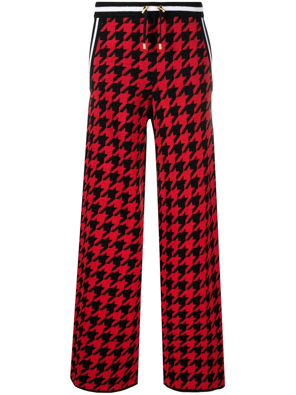 

Balmain houndstooth-print knitted trousers - Red
