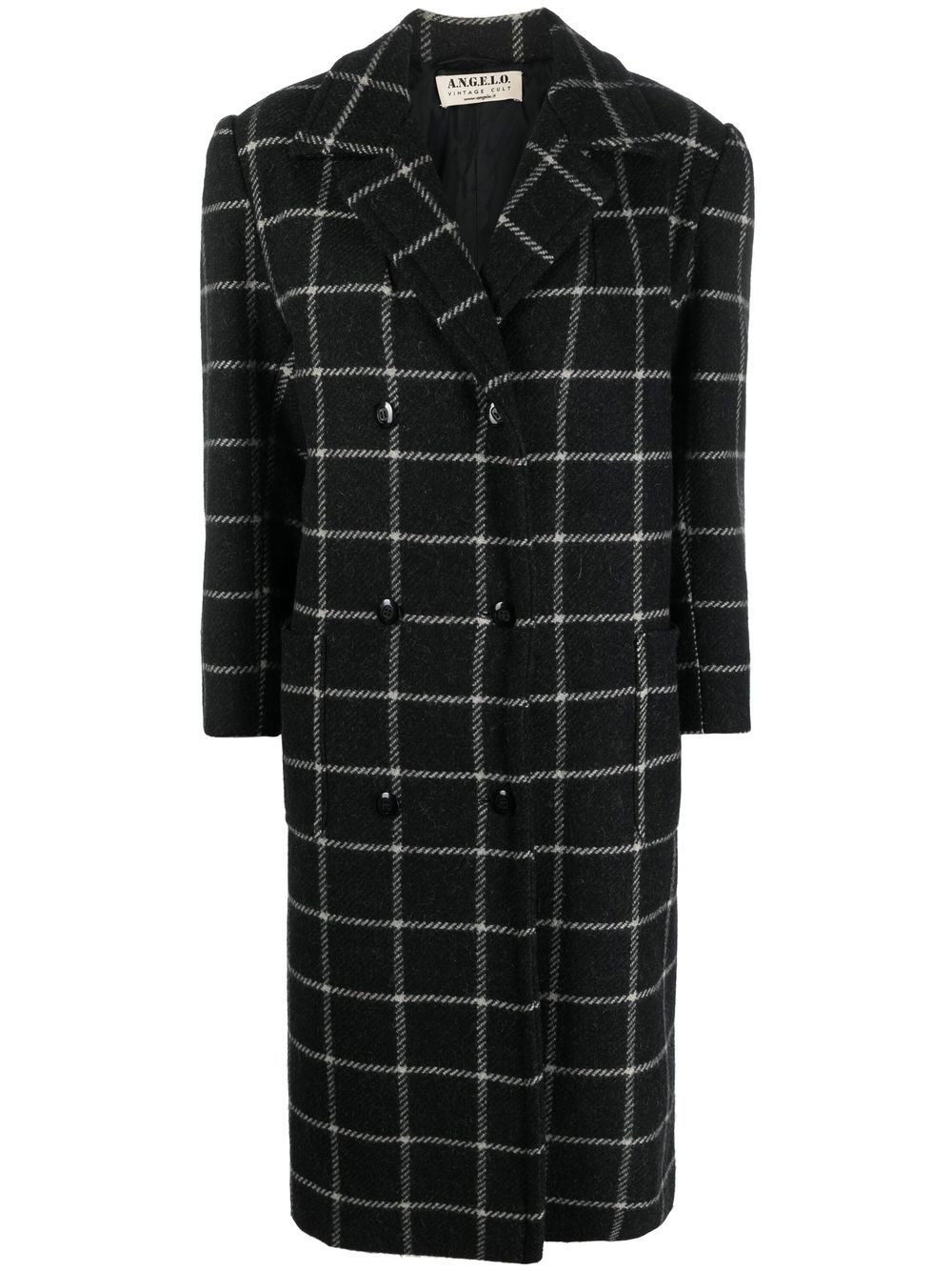 A.N.G.E.L.O. Vintage Cult 1980s checkered double-breasted coat - Black