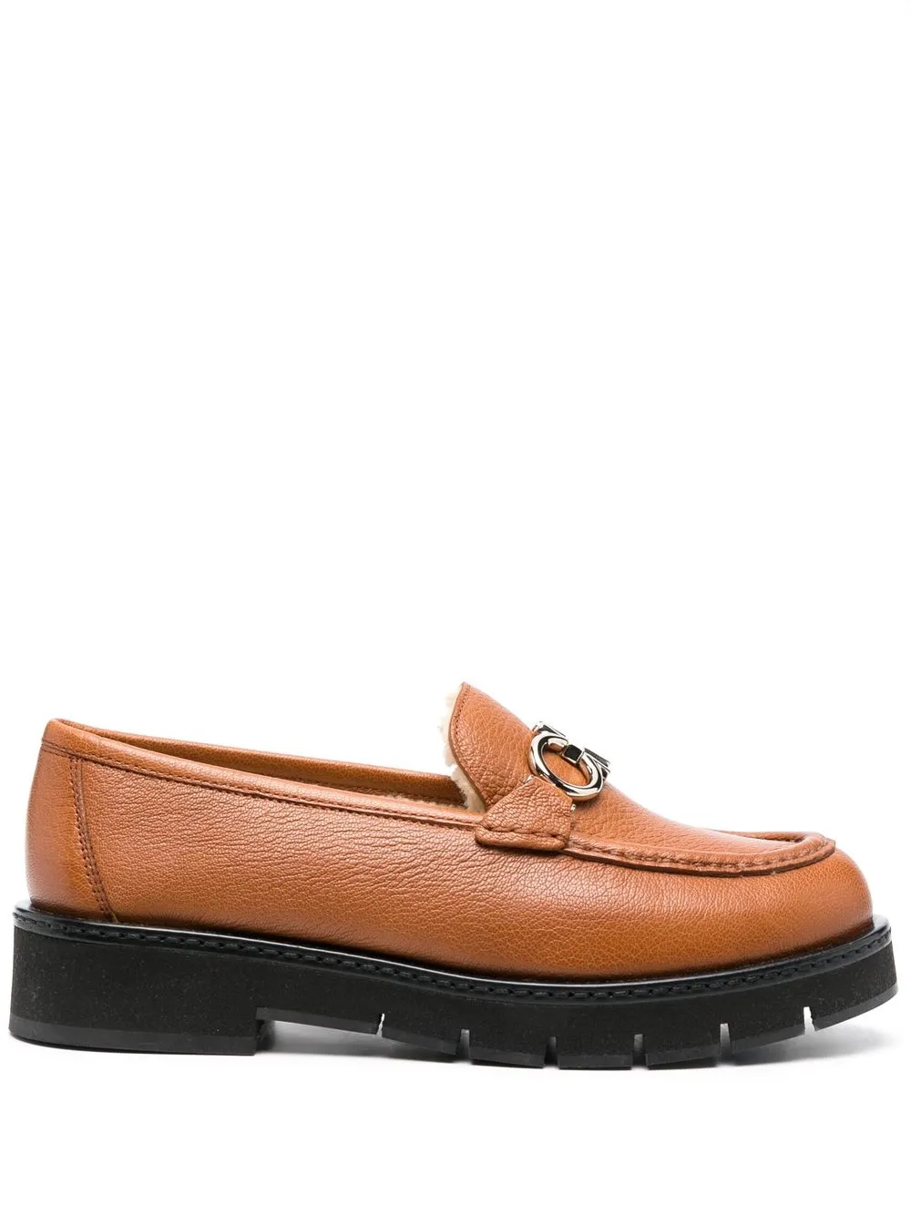 

Ferragamo Rolo shearling-lined loafers - Brown