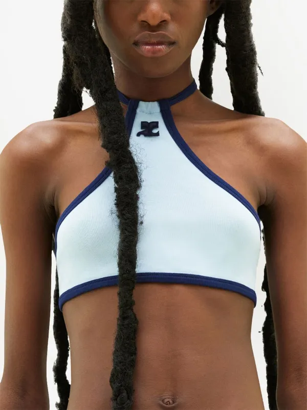 Haut Crop Gris Dos Nu (dos De Coureur) - Marque NEXT - Taille L - Occasion Très Bon état