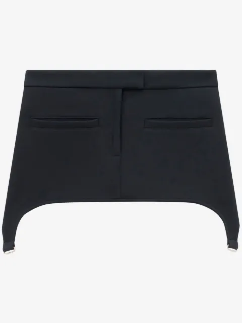 Courrèges falda corta de sarga con tirantes