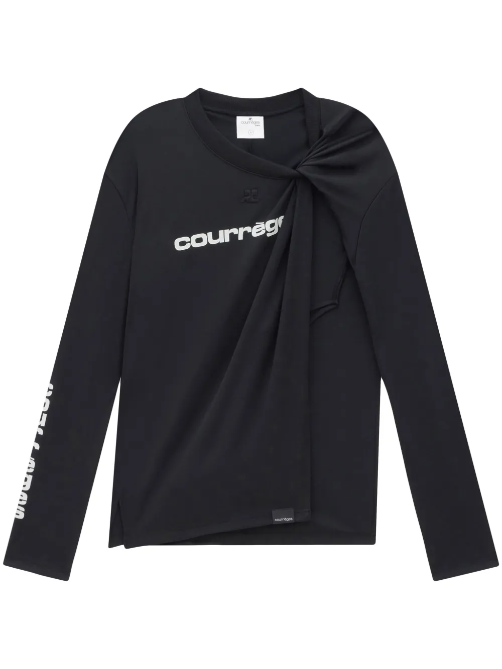 Courrèges gathered-detailing logo-print Jersey - Farfetch