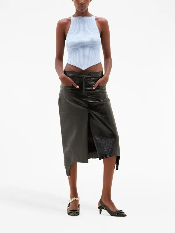 Courrèges Pointy リブニット タンクトップ | ブルー | FARFETCH JP