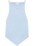 Courrèges Pointy rib-knit tank top - Blue