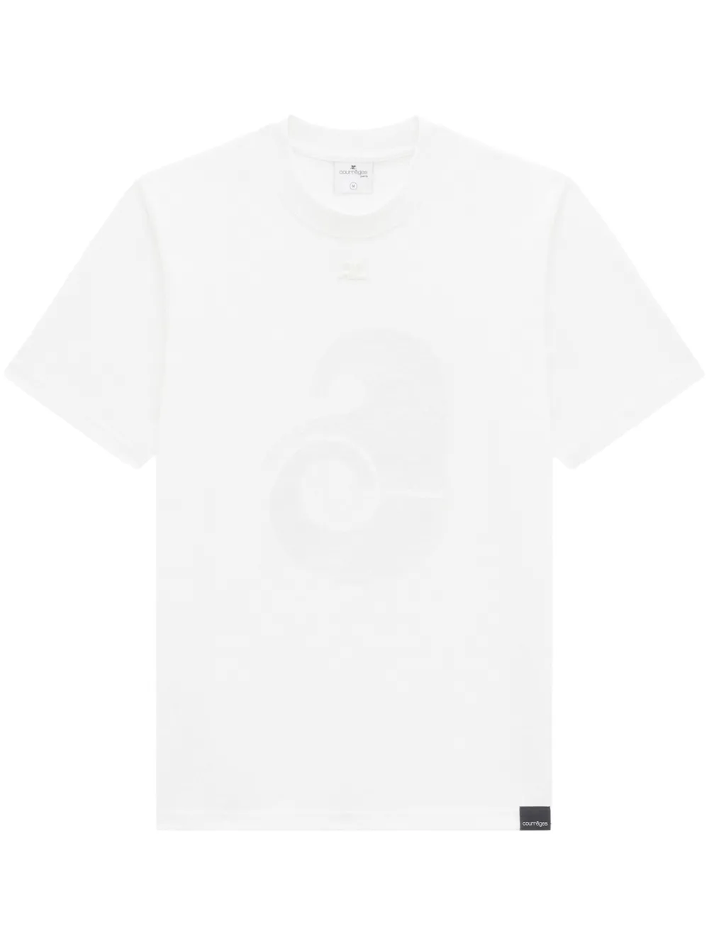 Shop Courrèges Logo-patch Cotton T-shirt In White