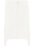 Courrèges twill suspenders midi skirt - White