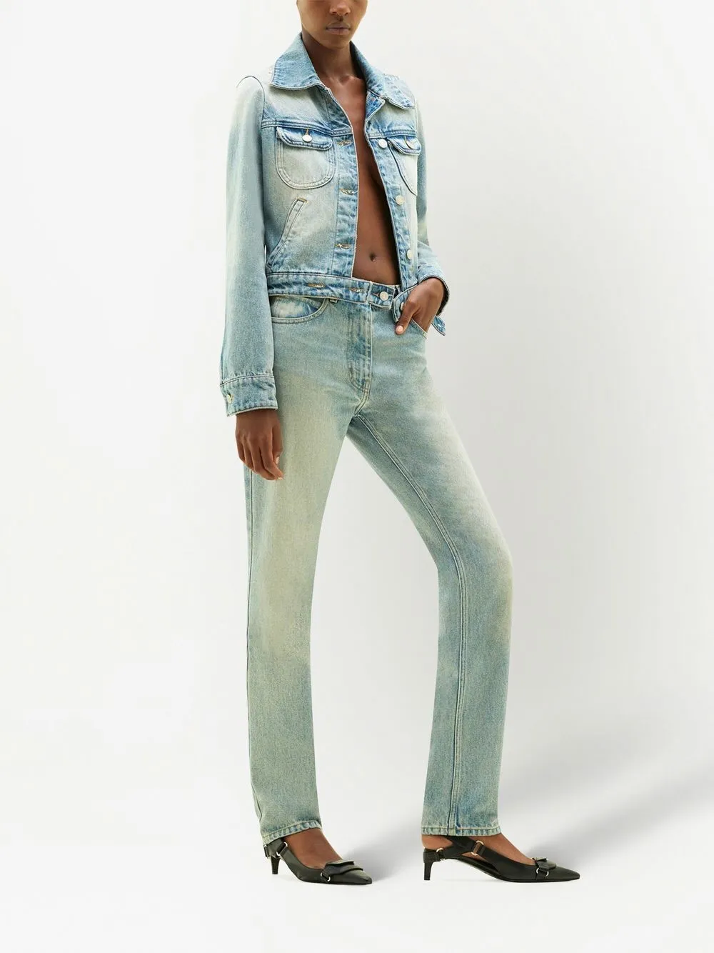 Courrèges Ausgeblichene Jeansjacke In Blue