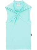 Courrèges one-shoulder cut-out top - Blue