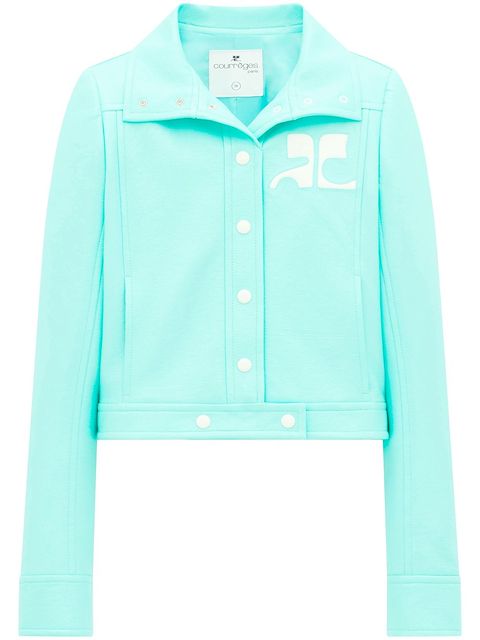 Courrèges press-stud cotton-blend biker jacket
