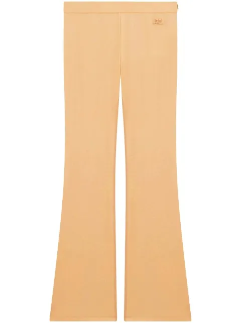 Courrèges embroidered logo flared-leg trousers