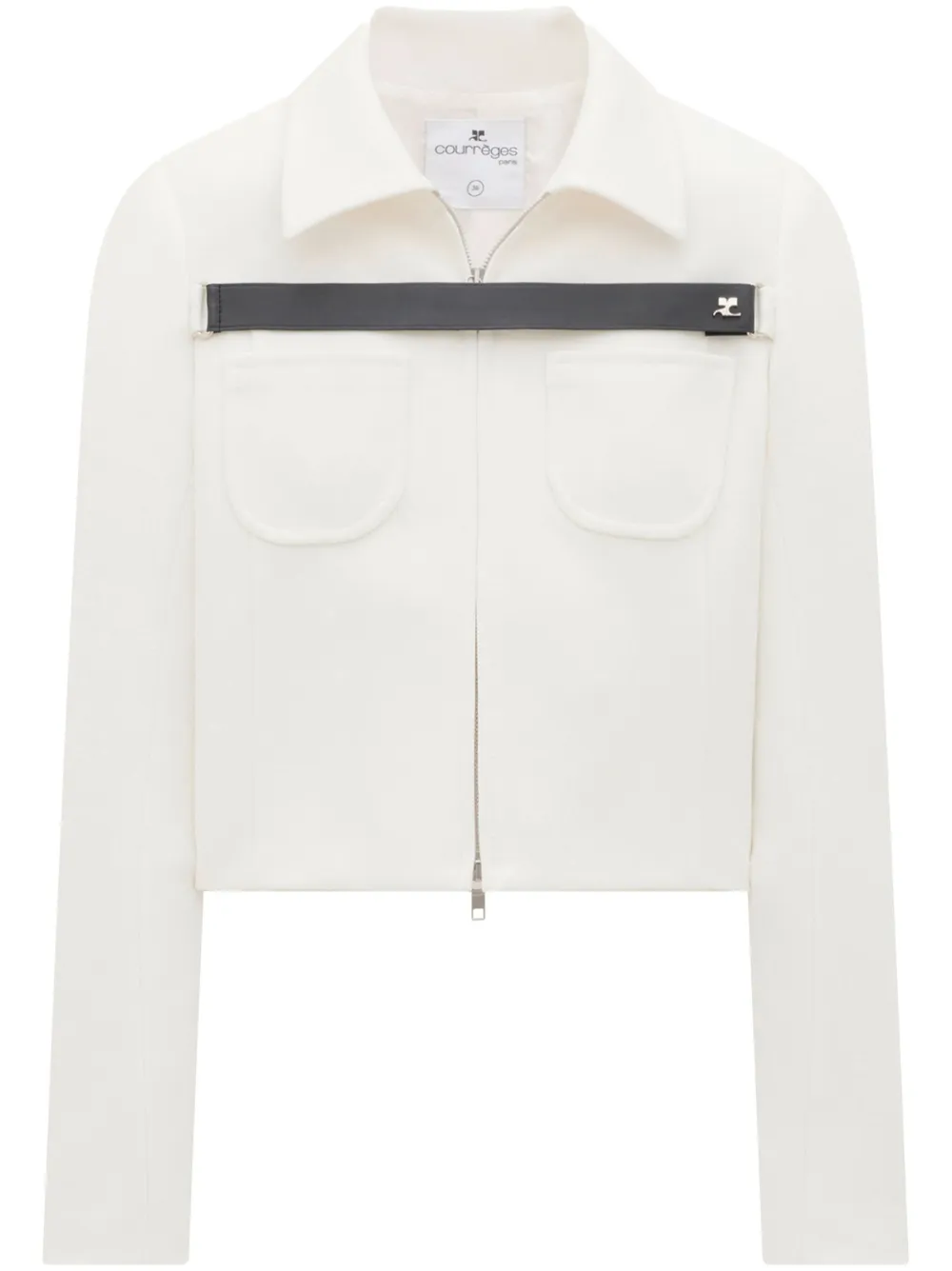 Courrèges zip-up cropped jacket | White | Image 1