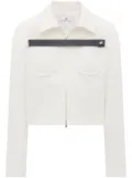 Courrèges zip-up cropped jacket - White