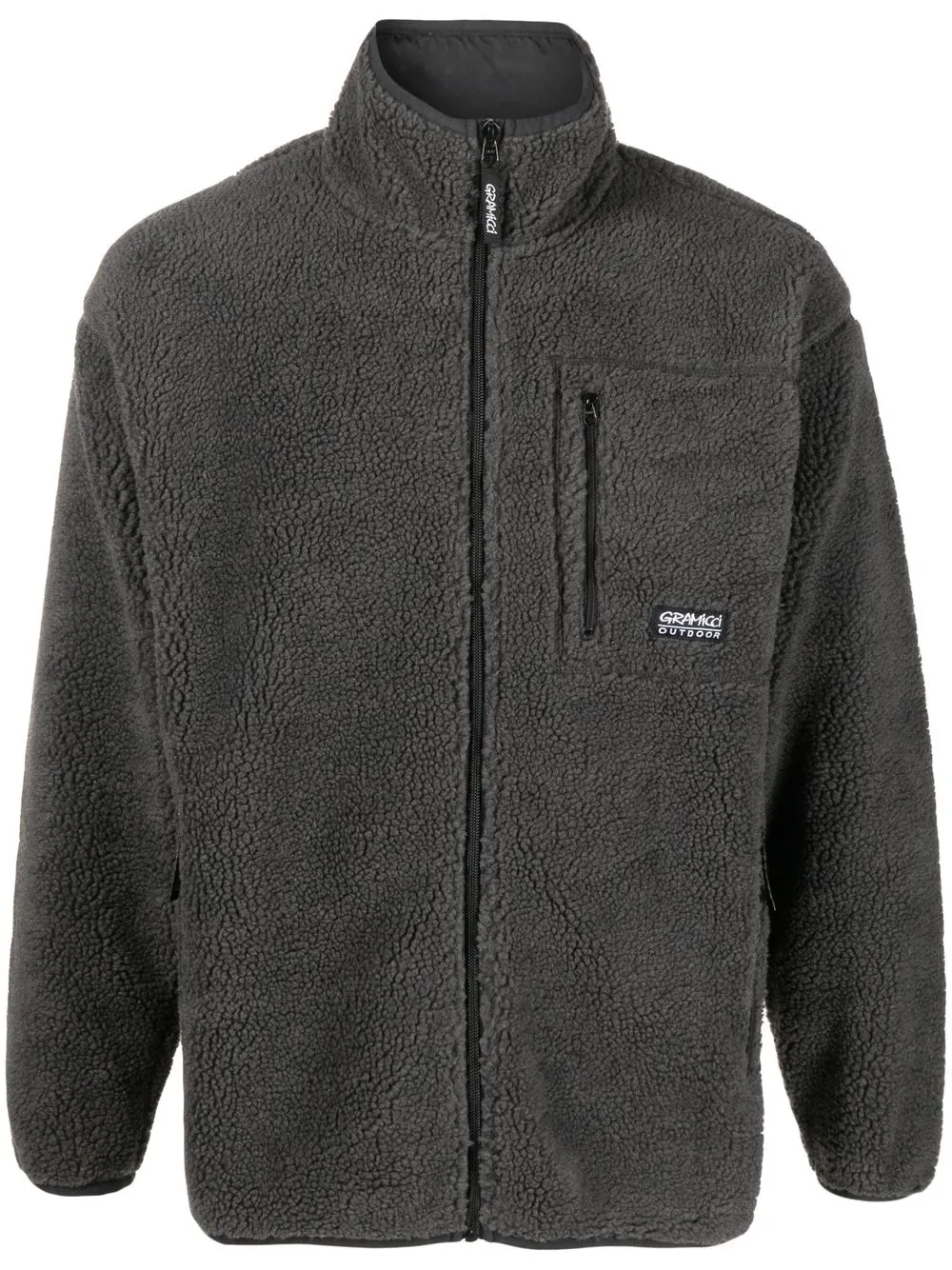 

Gramicci logo-patch fleece jacket - Grey