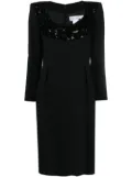 Givenchy Pre-Owned 1990s floral-motif long-sleeved dress - Black