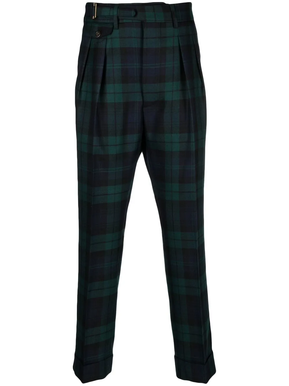 

Lardini tartan-check wool trousers - Green