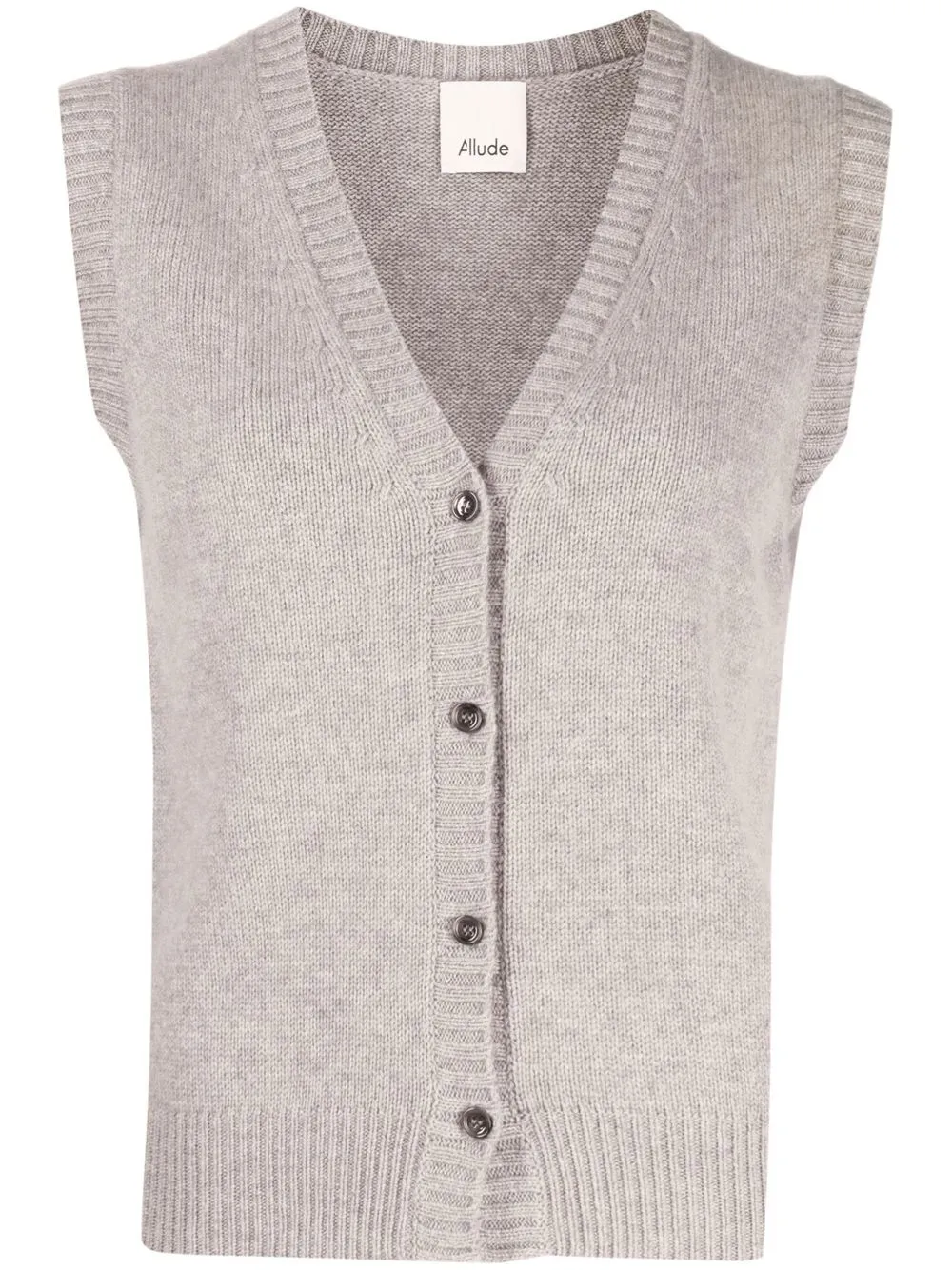 

Allude V-neck sleeveless knit vest - Brown