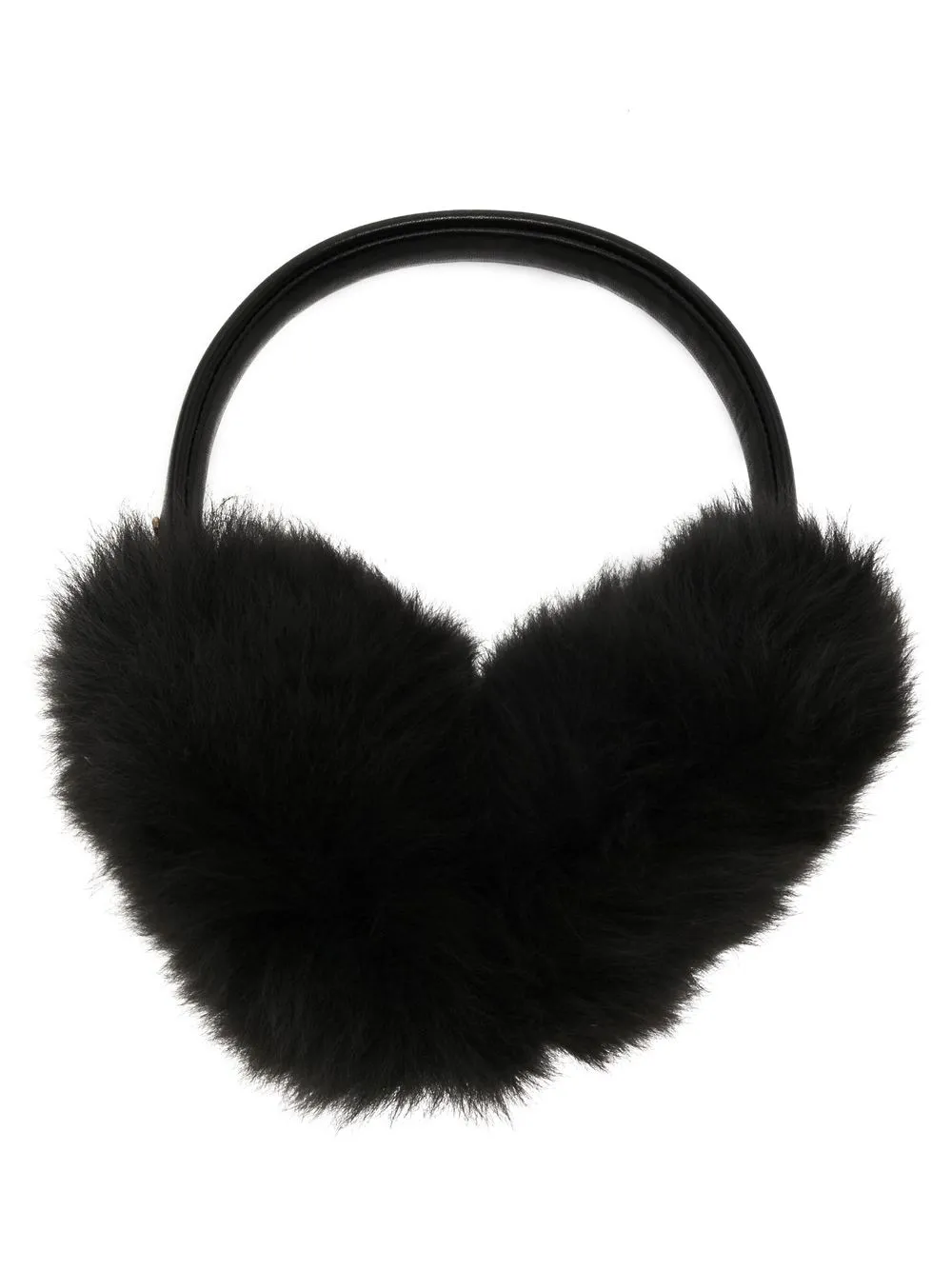 

Coach logo-plaque shearling earmuffs - Black