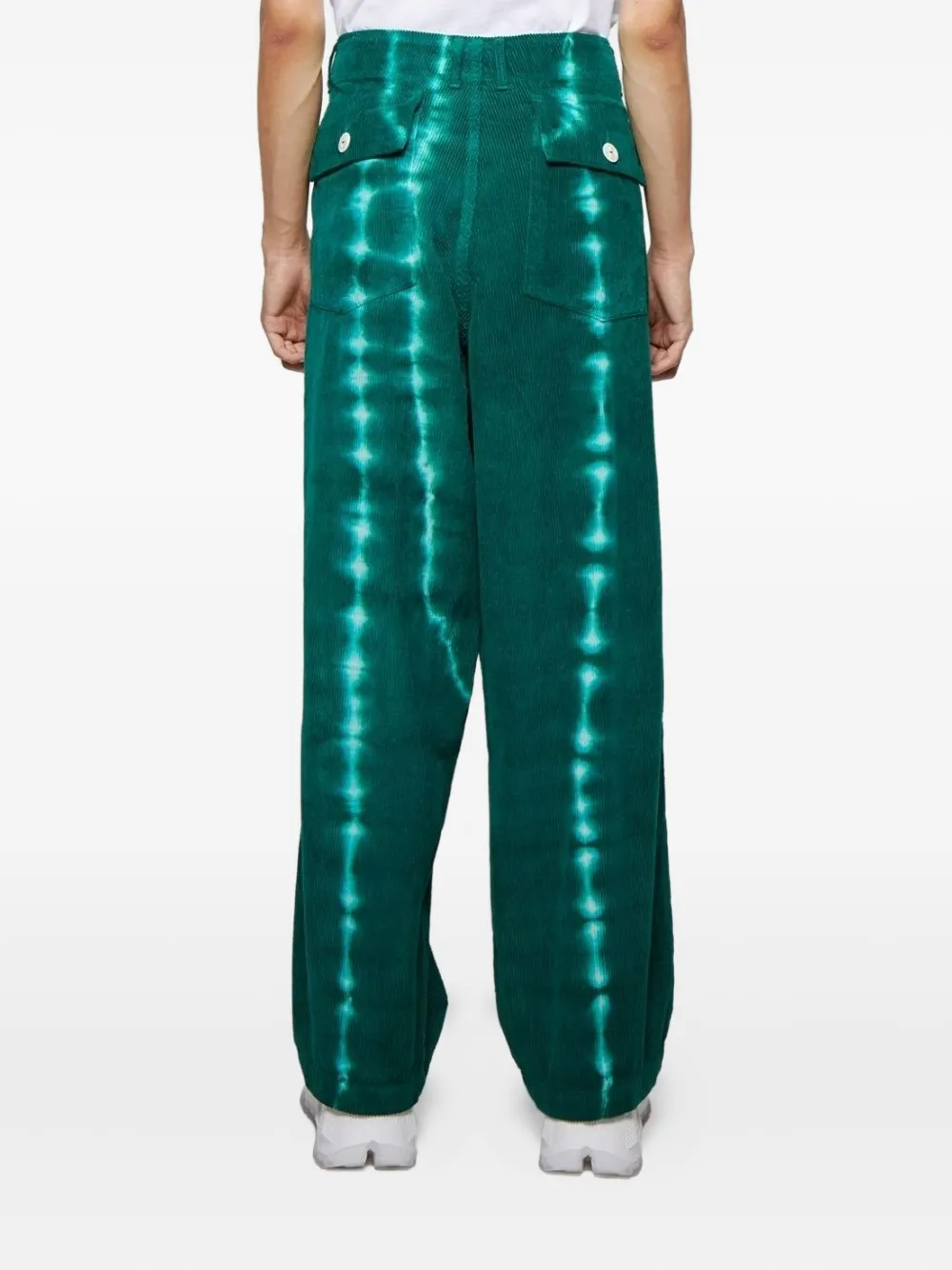 The Elder Statesman Grid Cord Work Trousers In Green