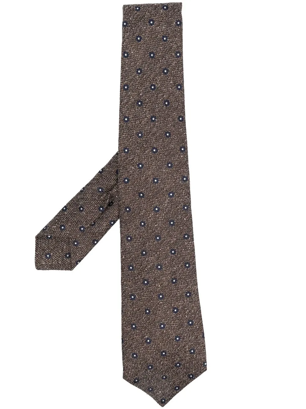 

Kiton floral-embroidered tie - Brown
