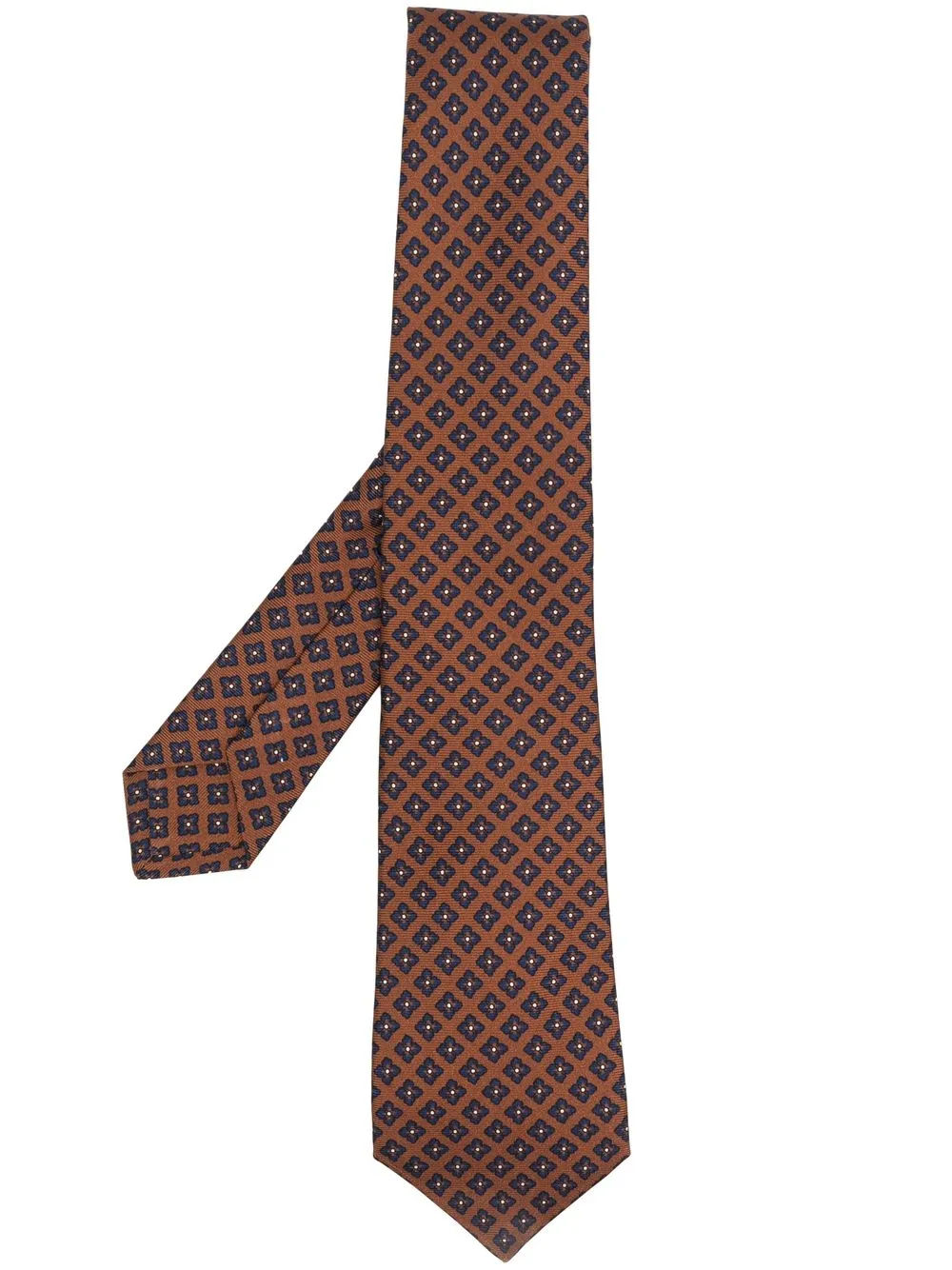 

Kiton silk floral-print tie - Brown