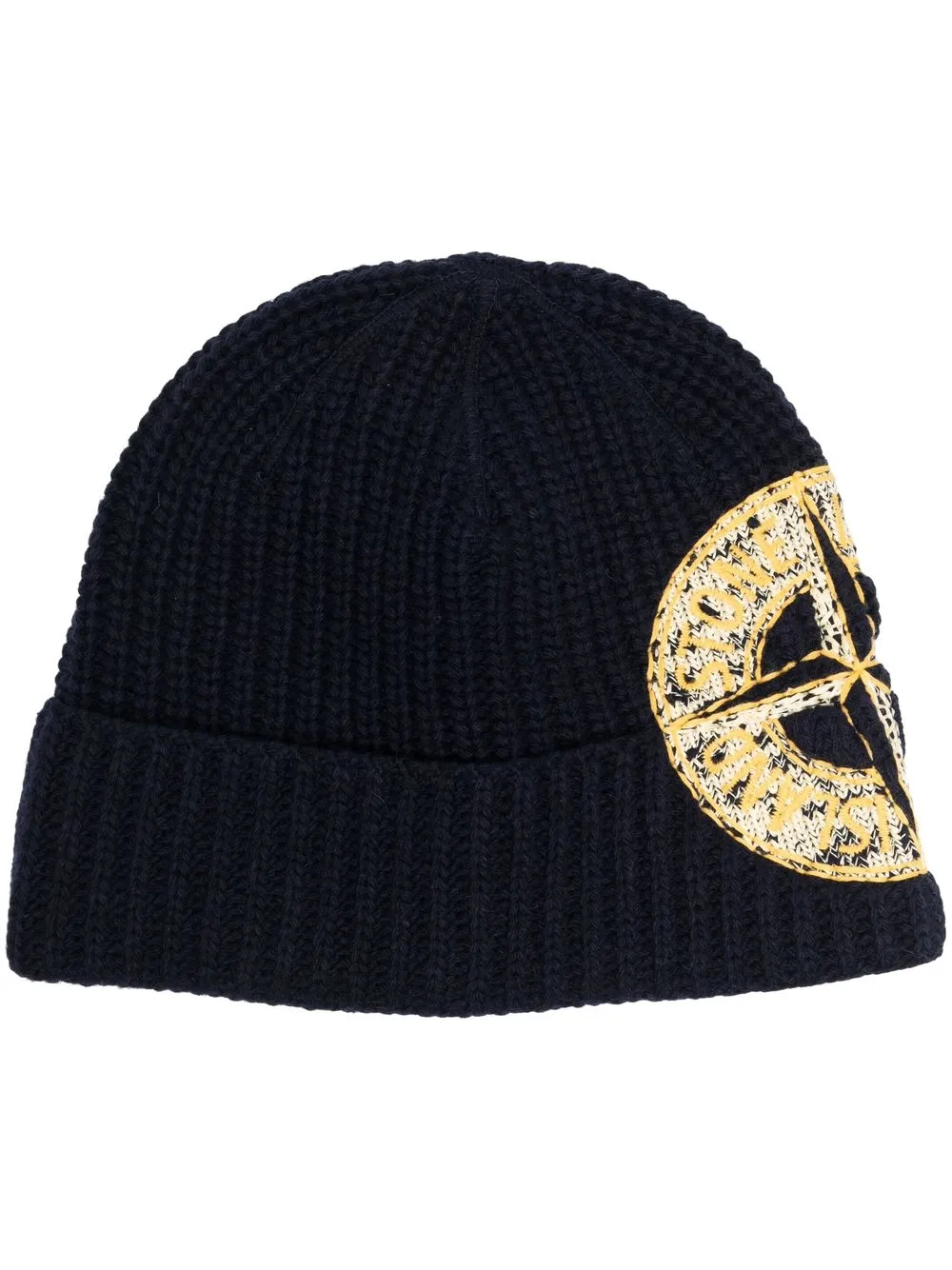 

Stone Island logo-embroidered ribbed-knit beanie - Blue