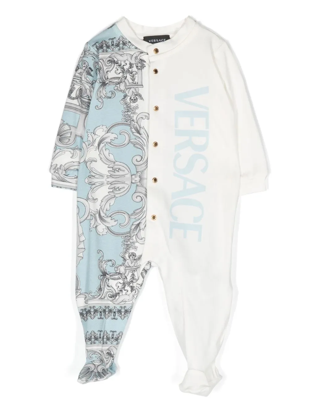 

Versace Kids romper con logo estampado - Blanco