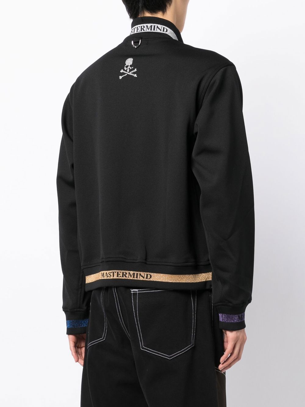 Shop Mastermind Japan Glitter-logo Bomber Jacket In Black