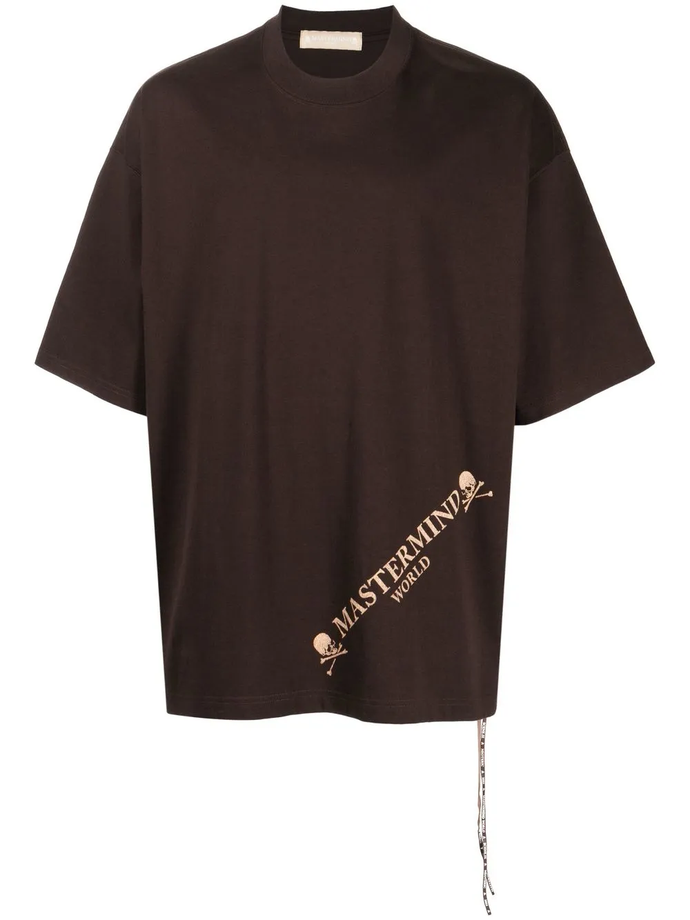 

Mastermind World diagonal-print T-shirt - Brown