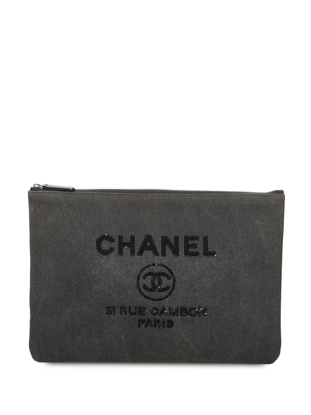 

Chanel Pre-Owned Deauville clutch bag - Grey