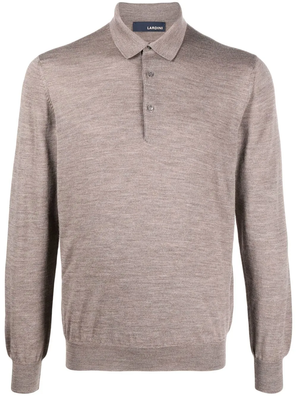 

Lardini long-sleeve wool polo shirt - Brown