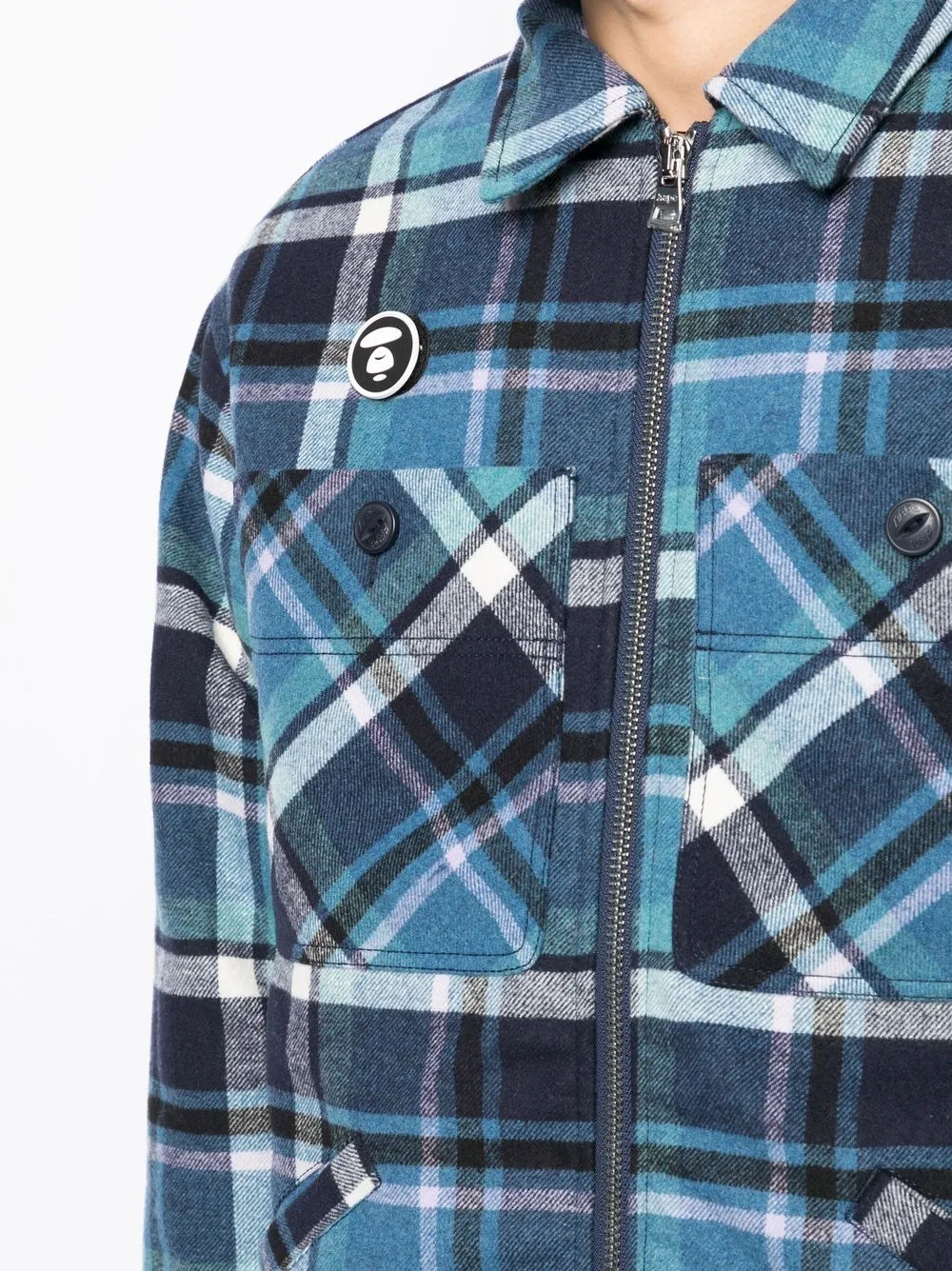 Affordable Off-White check-print zip-up shirt Men