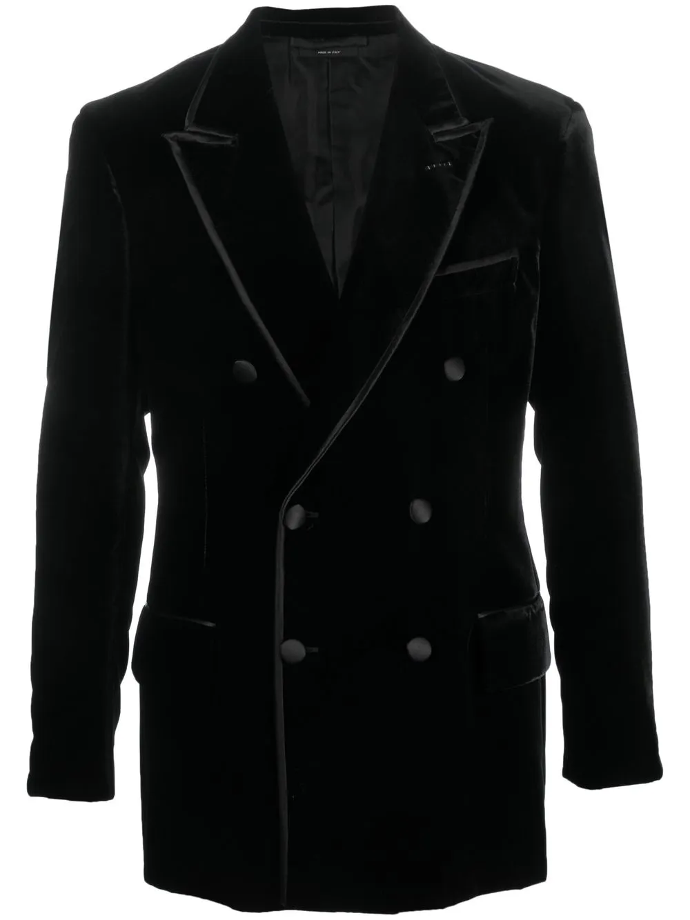 

TOM FORD blazer de terciopelo con doble botonadura - Negro