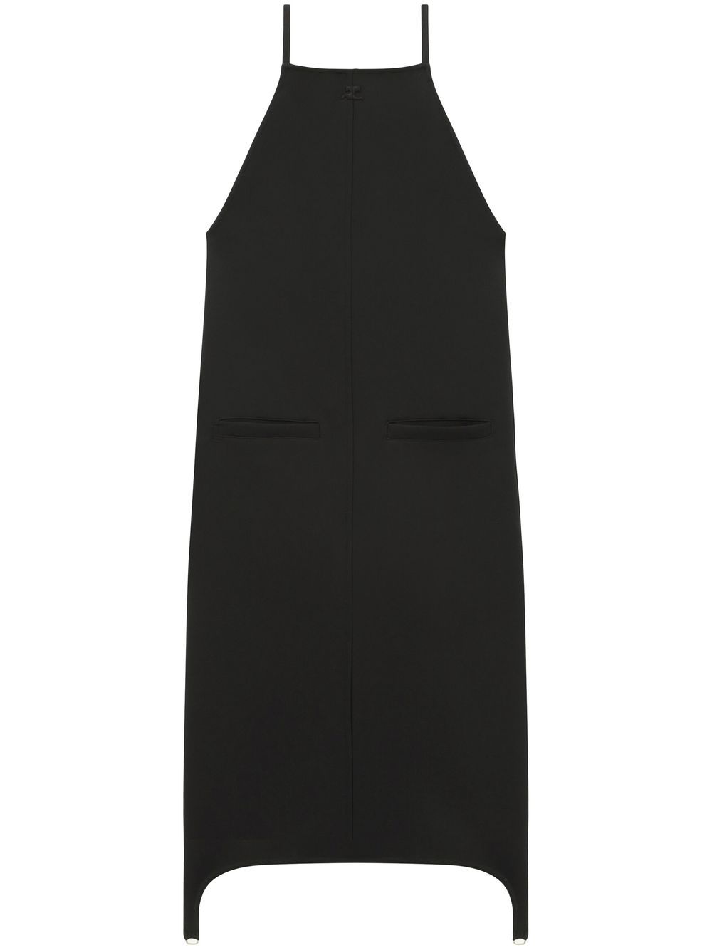 Courrèges Square-neck Midi Dress In Black