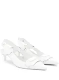 Courrèges Racer leather pumps - White