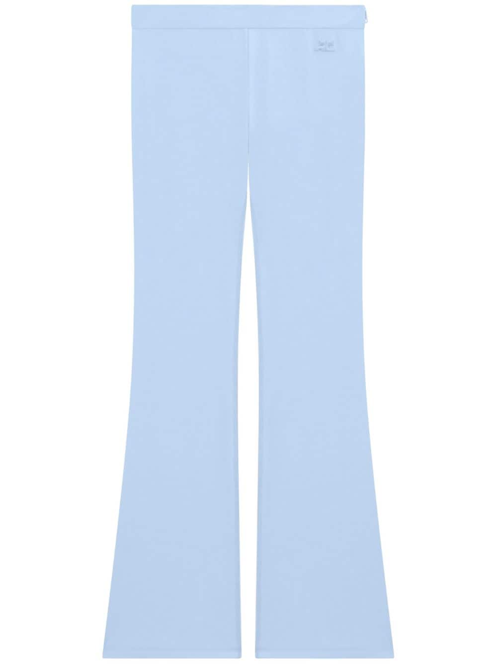 Courrèges Tech Jersey Flared Trousers In Blue