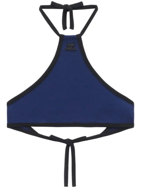 Courrèges top corto con cuello halter
