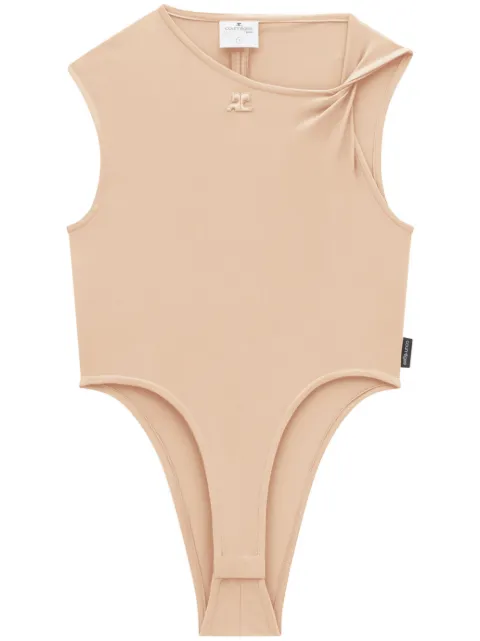 Courrèges logo-patch twist-detail bodysuit 
