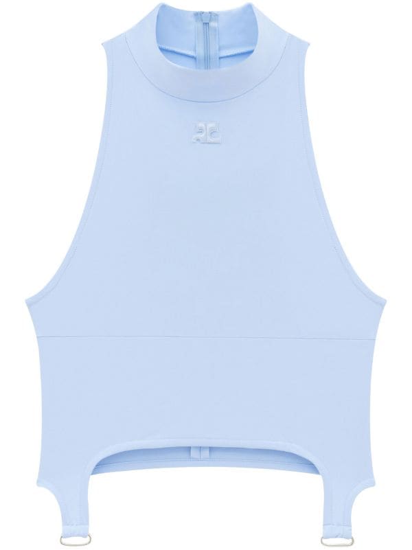 Courrèges Logo Patch Crop Top - Farfetch