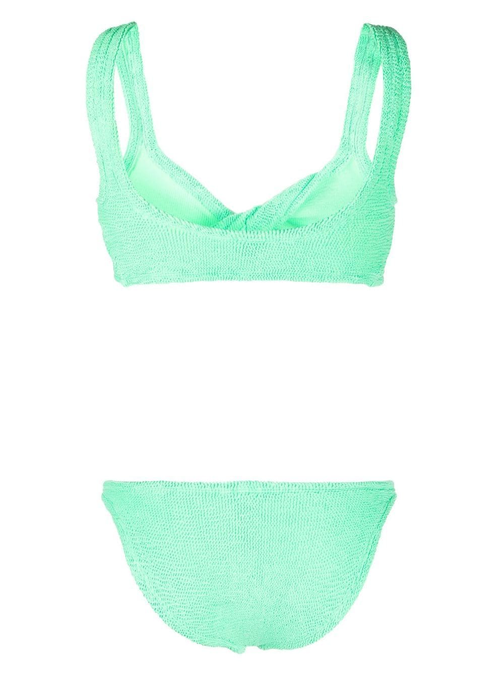 Shop Hunza G Juno Crinkle Bikini In Green