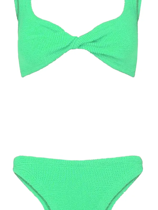 【関税込み】Hunza G グリーン Juno ビキニ Hunza G Juno Crinkle Bikini | Green | FARFETCH