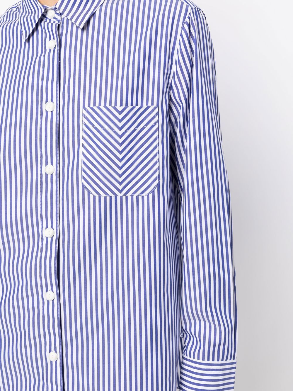 Shop Rag & Bone Maxine Striped Button-up Shirt In Blue