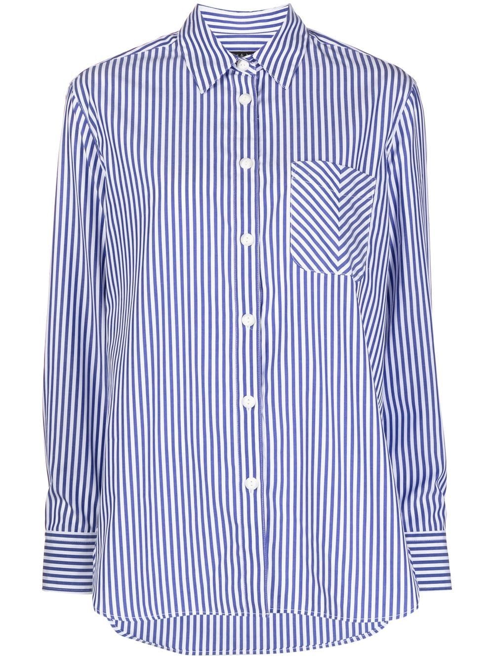 Shop Rag & Bone Maxine Striped Button-up Shirt In Blue