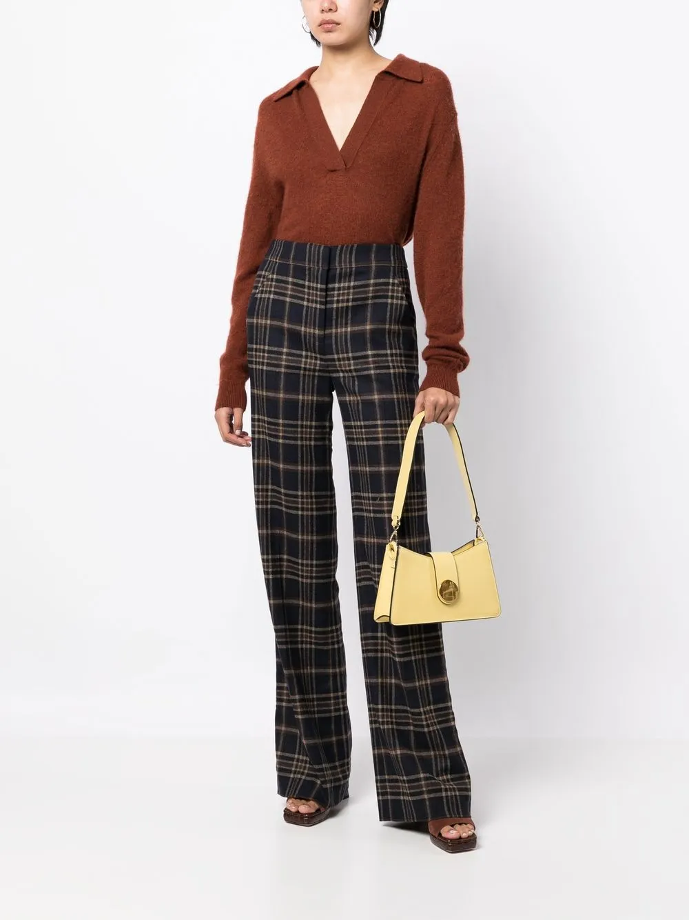 Veronica Beard Geruite broek - Zwart