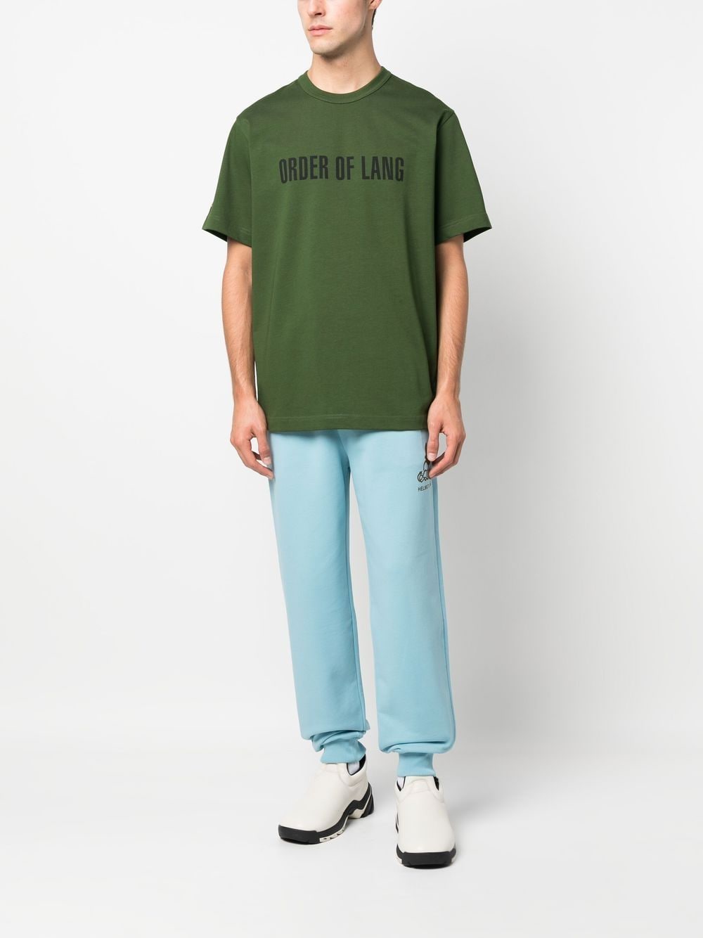 Helmut Lang T-shirt met tekst - Groen