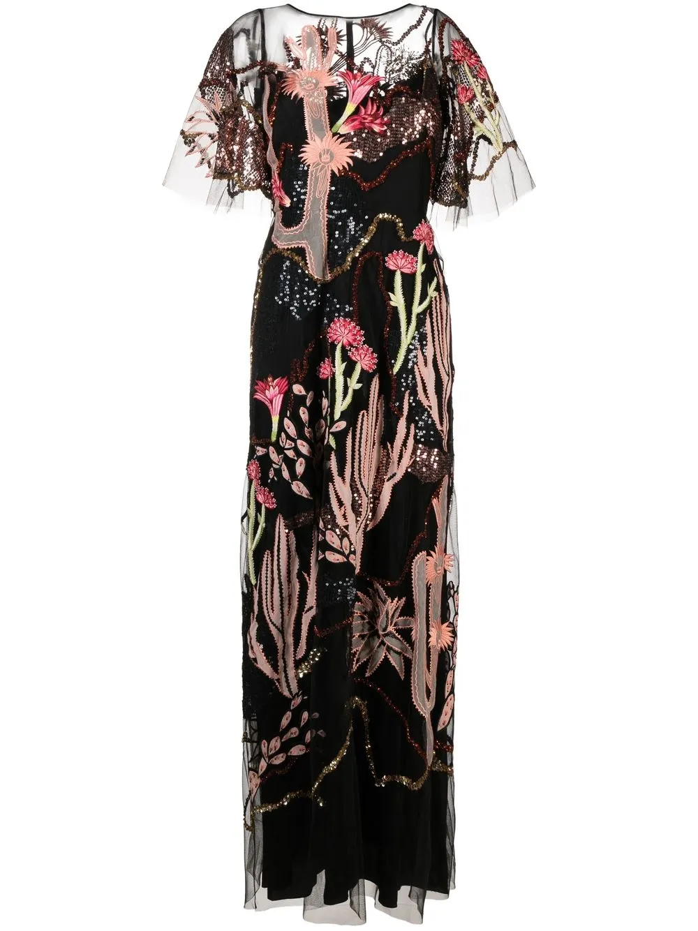 

Temperley London embroidered-design short-sleeve dress - Black