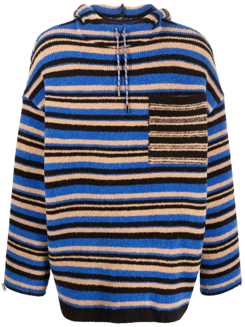 

Jacquemus stripe-print patch-pocket hoodie - Blue